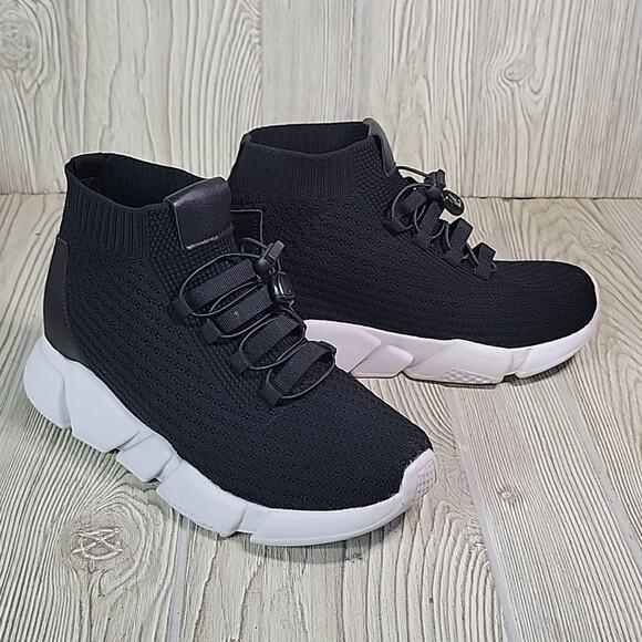 Calto Invisible Height Increasing Elevator Black Knit Sneakers Mens Size 7 - Picture 2 of 14